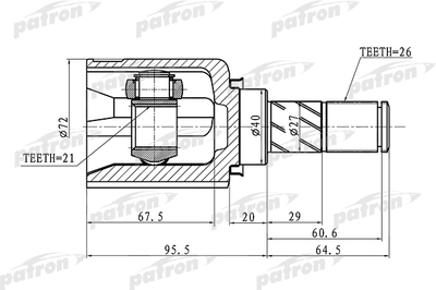 PATRON   26X40X21 NISSAN MICRA MARCH K12 02-